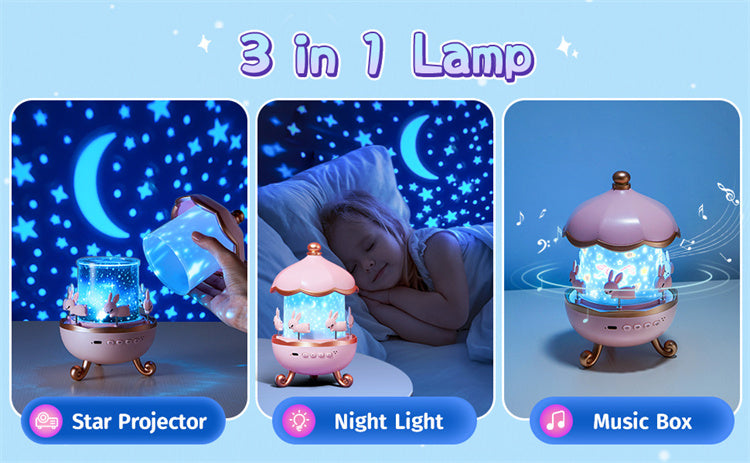 Bunny’s Carousel Rotating Night Light