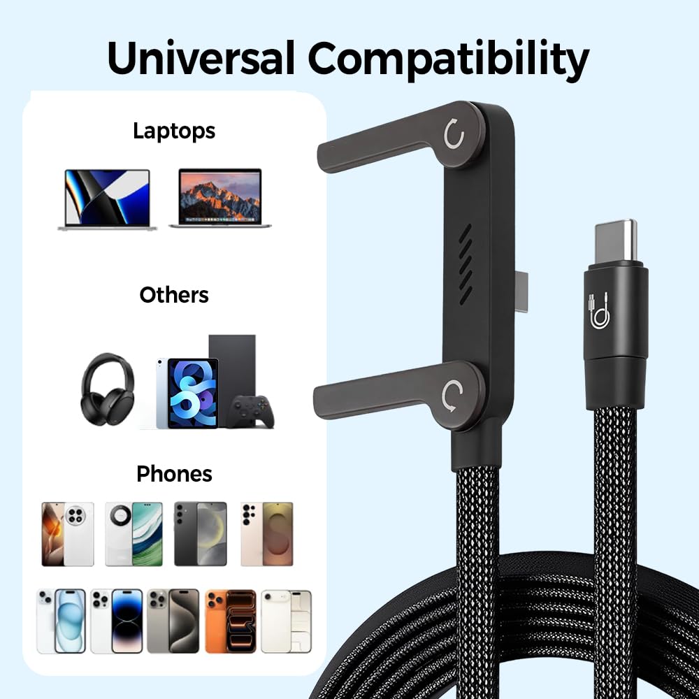 240W Fast Charging Cable with Foldable Stand