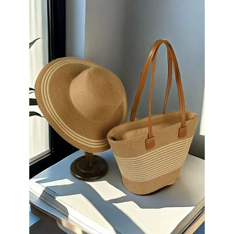 ☀️ Summer Straw Hat & Bag Set