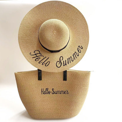 ☀️ Summer Straw Hat & Bag Set