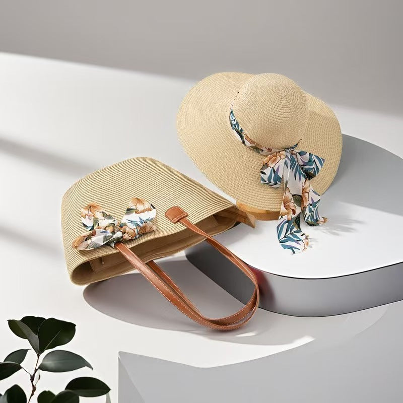 ☀️ Summer Straw Hat & Bag Set