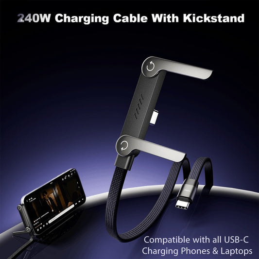240W Fast Charging Cable with Foldable Stand